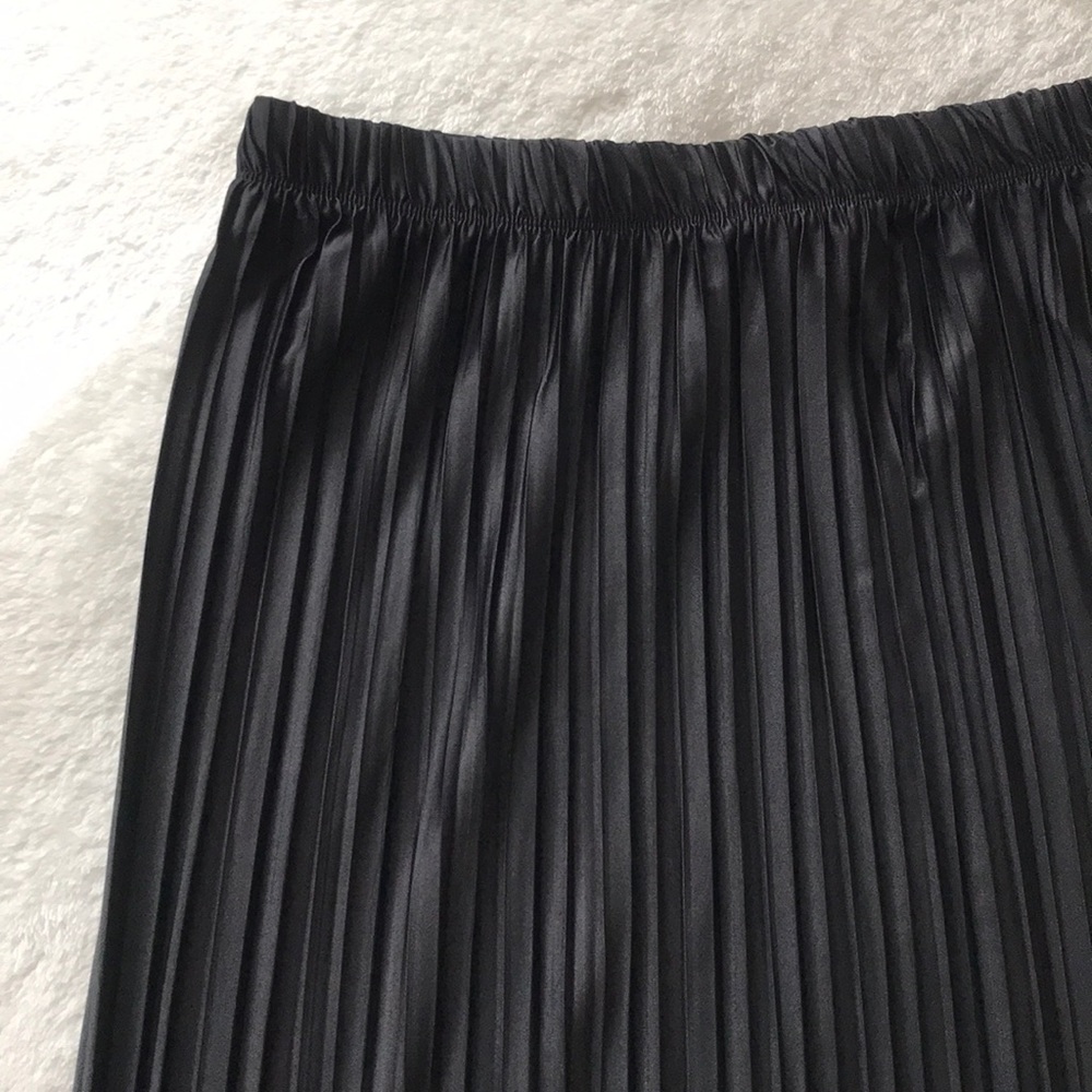 Zara Pleated Silk Midi Skirt